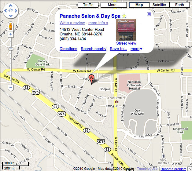 map to Panache Salon and Day Spa
